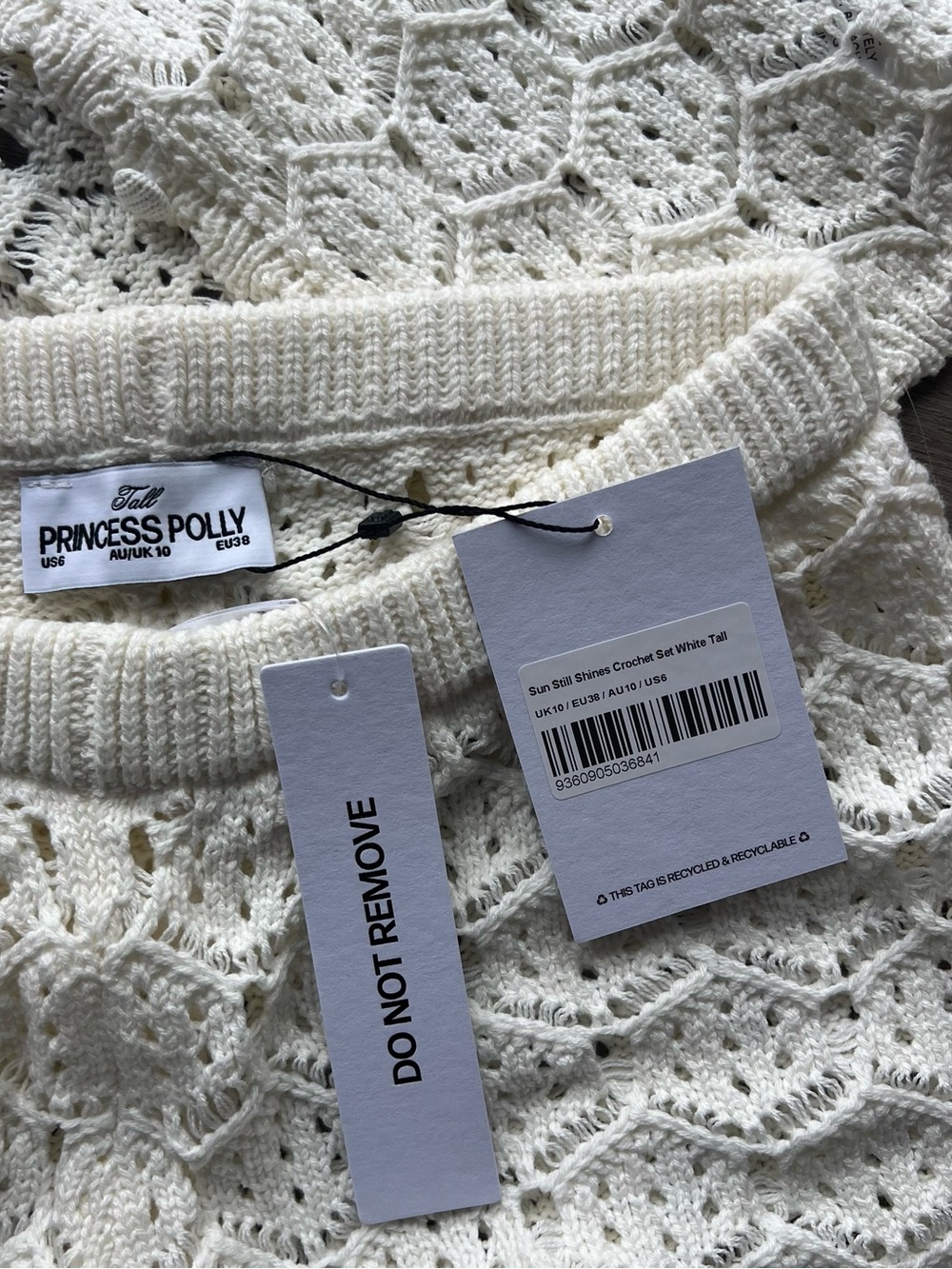 Princess Polly Sun Still Shines Crochet Set White Tall - Picture 5 of 5